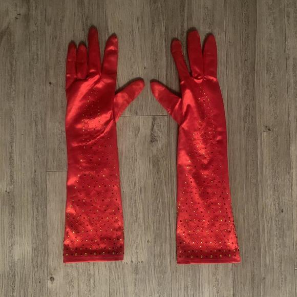 Rhinestoned costume gloves - Picture 3 of 4